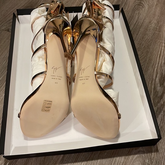 Brand New In Box Giuseppe Zanootti Rose Gold Sandal Heels - Picture 4 of 9
